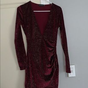 Sparkly mini long sleeve dress